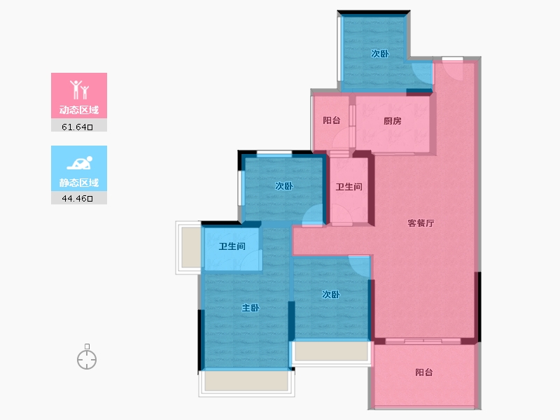 广东省-湛江市-瑞云城市花园-94.24-户型库-动静分区