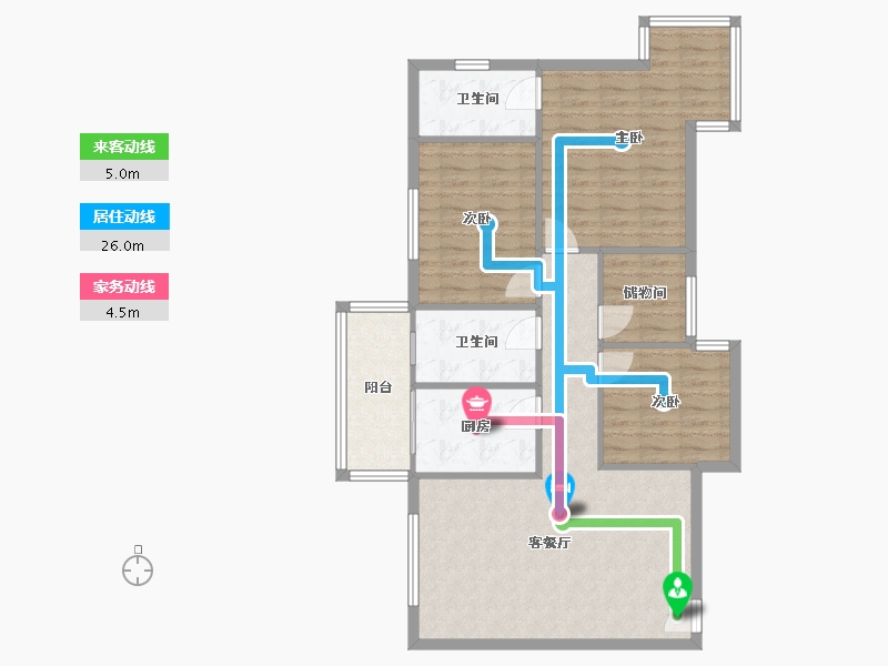 河南省-郑州市-富田太阳城-1.00-户型库-动静线