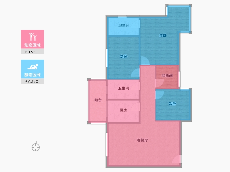 河南省-郑州市-富田太阳城-1.00-户型库-动静分区