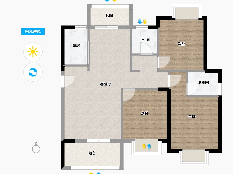 福建省-福州市-天福渔夫岛-88.00-户型库-采光通风