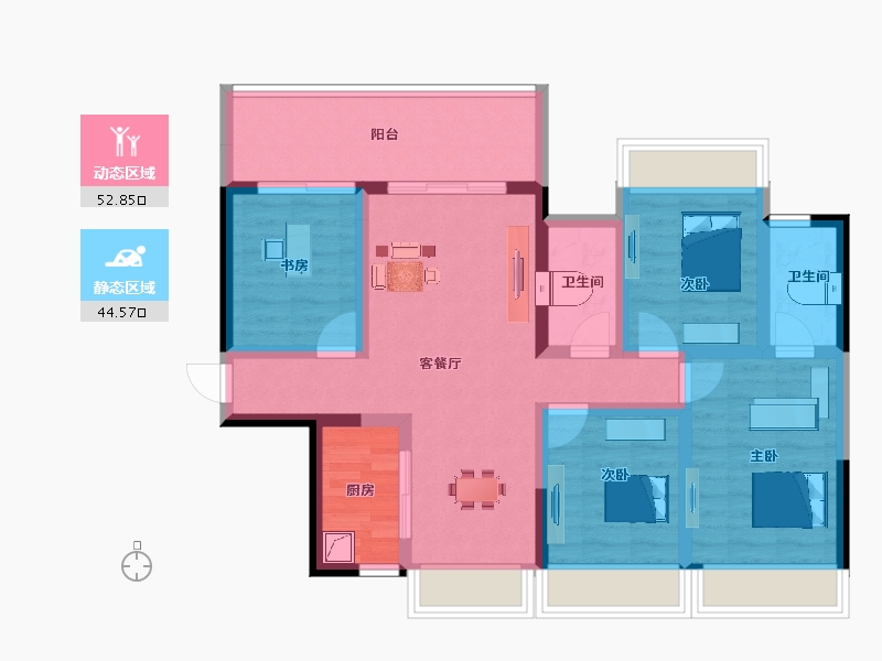 广西壮族自治区-南宁市-阳光城大唐世家-85.08-户型库-动静分区