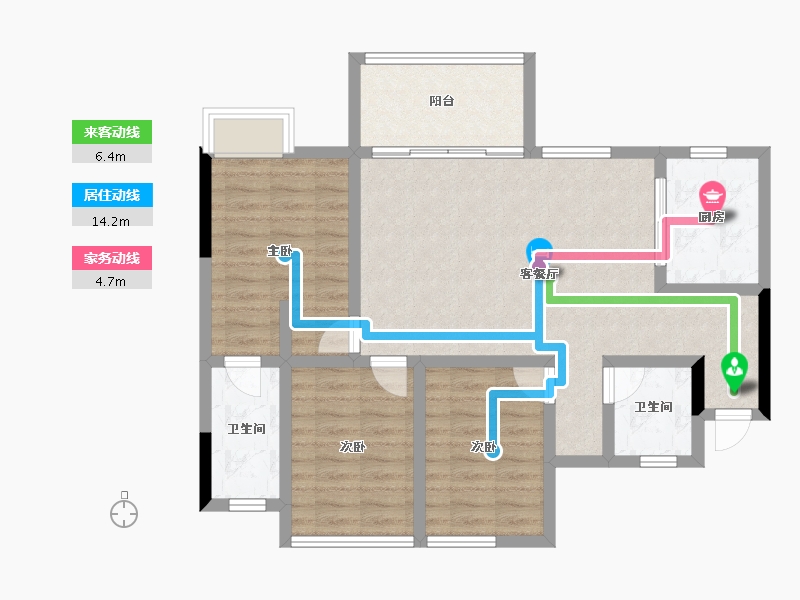 四川省-成都市-澜岸听溪-87.35-户型库-动静线