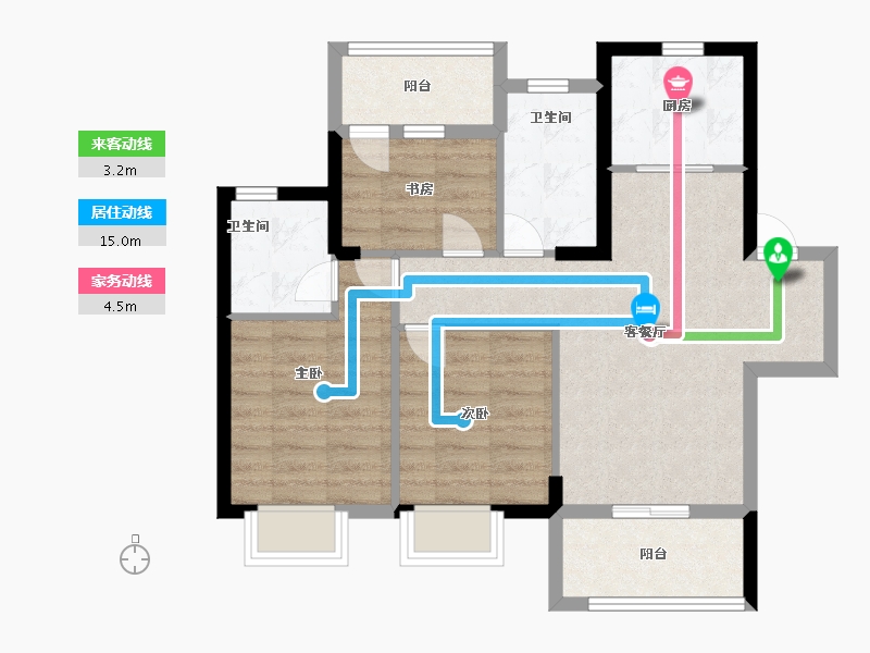 福建省-福州市-蓝光里-71.00-户型库-动静线