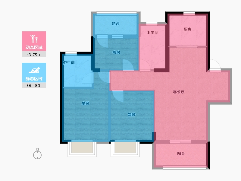 福建省-福州市-蓝光里-71.00-户型库-动静分区