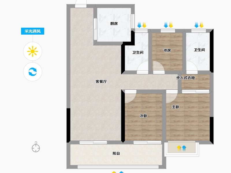 江西省-南昌市-九颂康瑞丨和园-81.51-户型库-采光通风