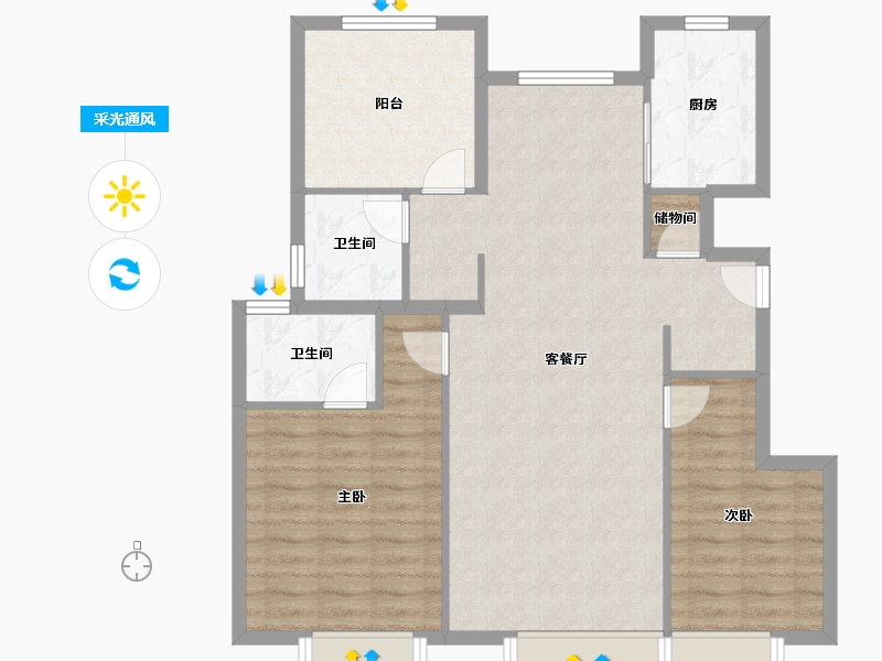 天津-天津市-静海万达御府世家-92.00-户型库-采光通风