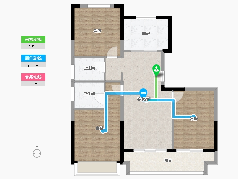 浙江省-金华市-荣安棠樾-92.77-户型库-动静线