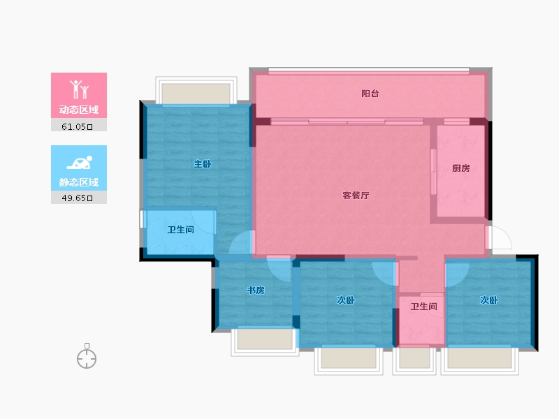 重庆-重庆市-北京城建龙樾生态城-99.20-户型库-动静分区