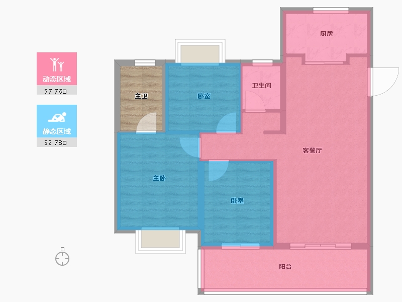 湖北省-荆州市-荆州当代城MOMΛ-86.40-户型库-动静分区