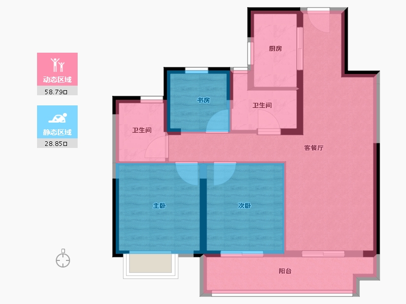 浙江省-绍兴市-新昌碧桂园珺悦-78.00-户型库-动静分区