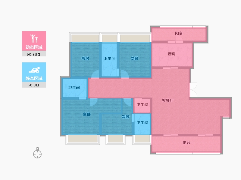 重庆-重庆市-阳光城哈罗小镇-140.00-户型库-动静分区