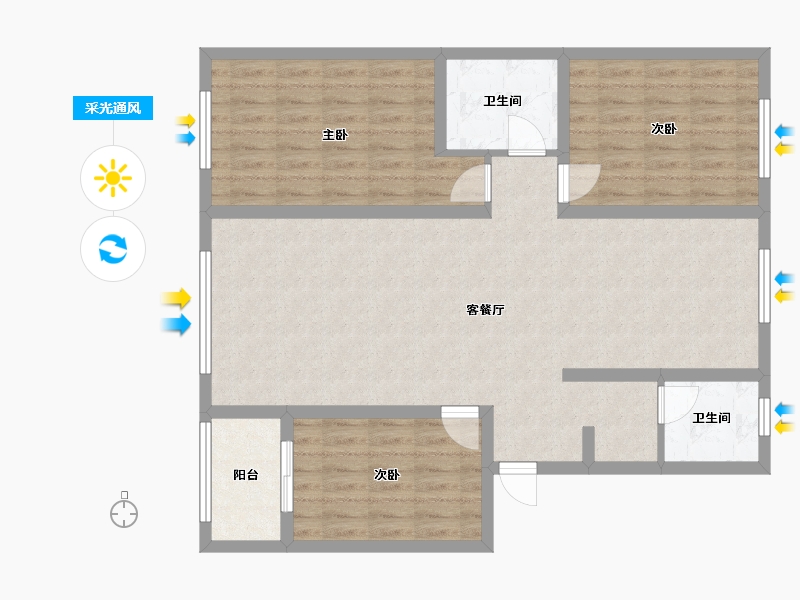 河北省-沧州市-安欣家园-101.02-户型库-采光通风