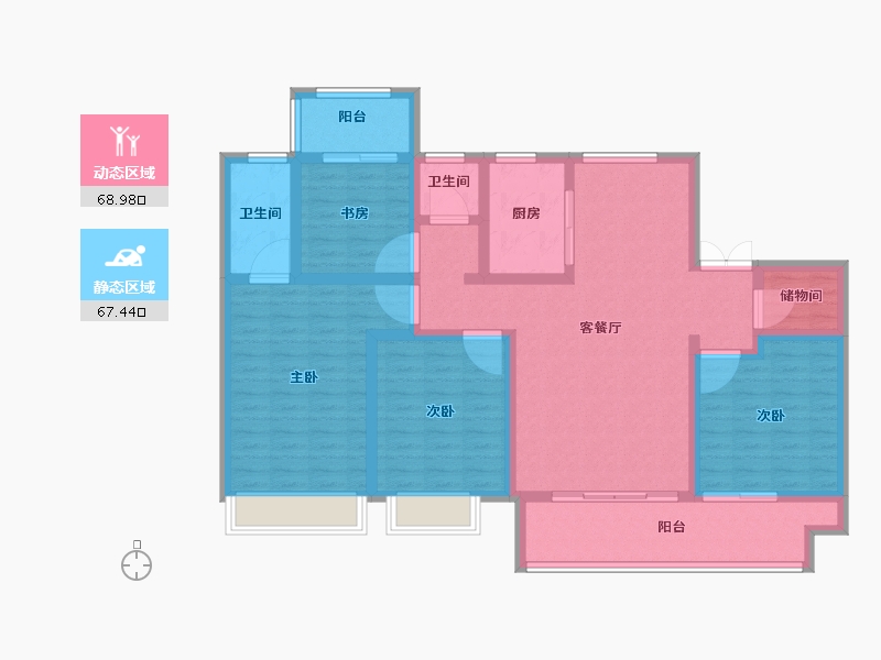 江苏省-南通市-阳光城西欧文澜府-121.60-户型库-动静分区