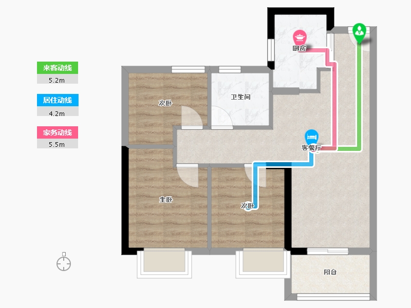 福建省-福州市-蓝光里-61.00-户型库-动静线