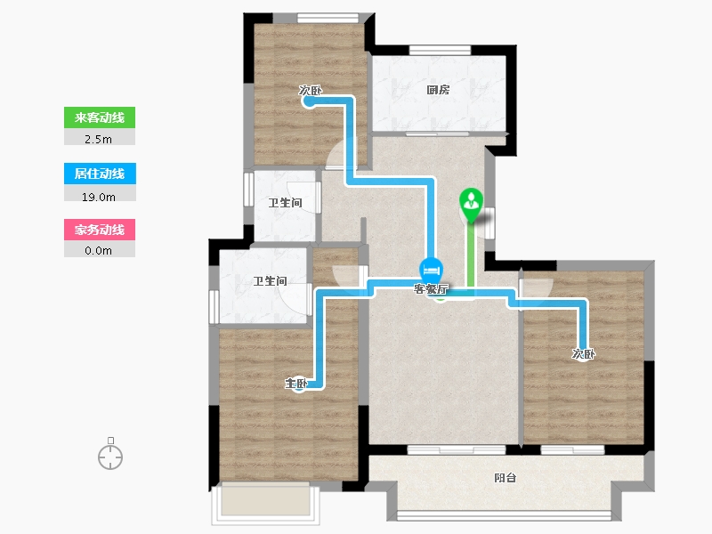 浙江省-金华市-荣安棠樾-88.77-户型库-动静线