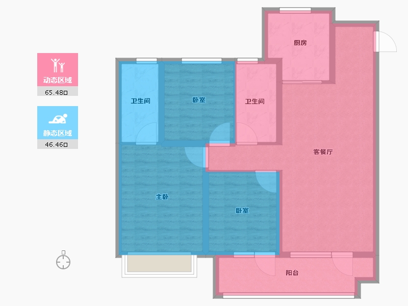 山东省-潍坊市-桃源金茂悦-100.01-户型库-动静分区