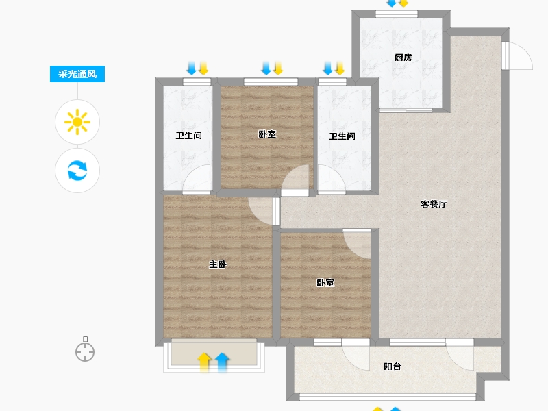 山东省-潍坊市-桃源金茂悦-100.01-户型库-采光通风