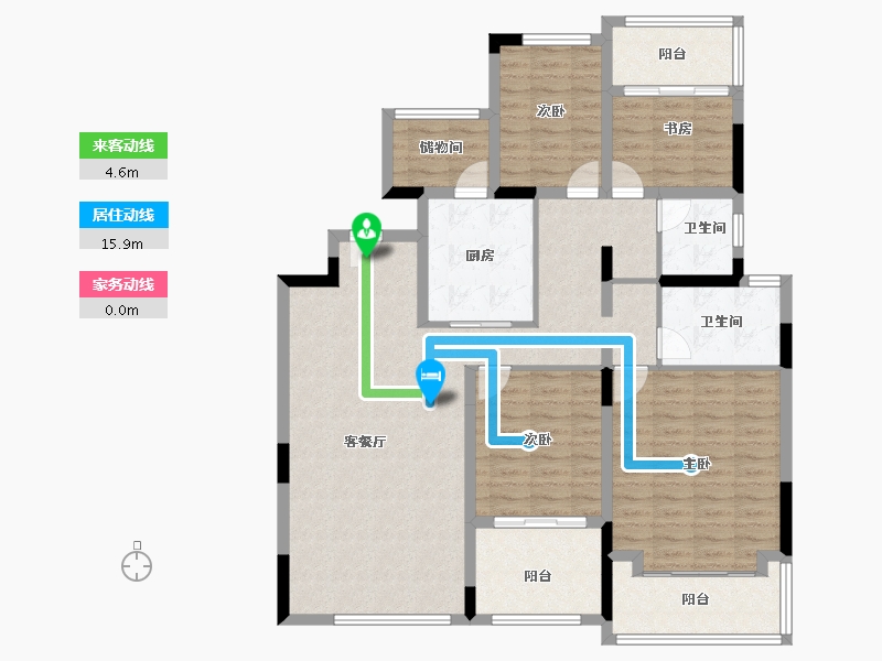 浙江省-湖州市-恒大林溪竹语-123.29-户型库-动静线