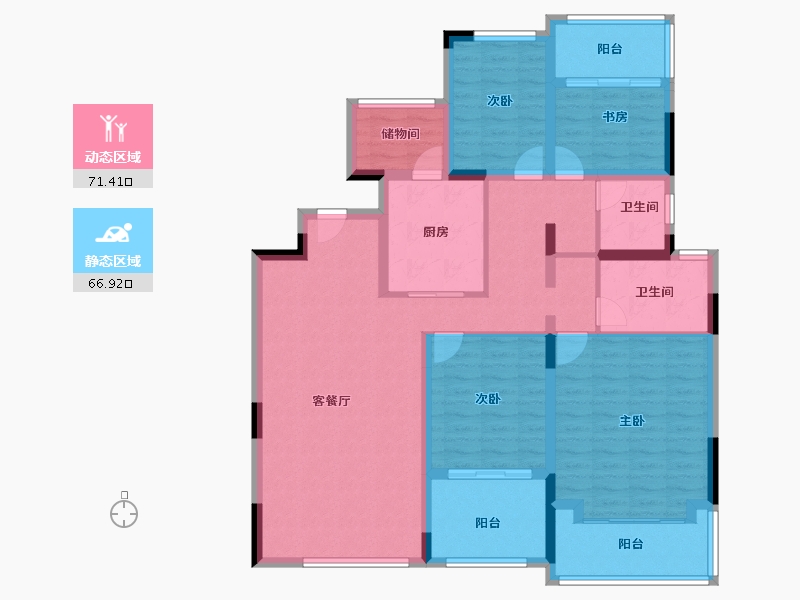 浙江省-湖州市-恒大林溪竹语-123.29-户型库-动静分区