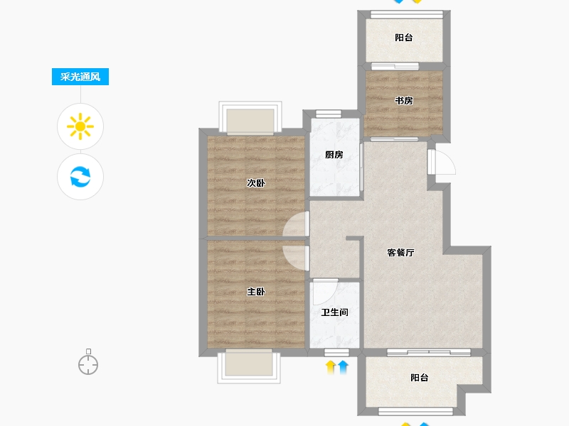 福建省-福州市-天福渔夫岛-66.57-户型库-采光通风