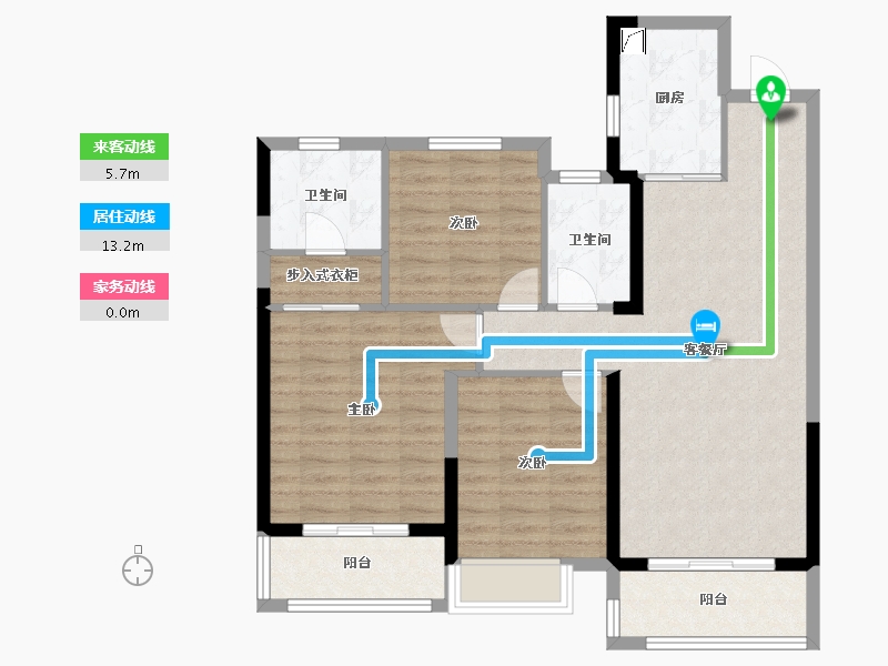 湖北省-武汉市-南益名悦华府-92.00-户型库-动静线