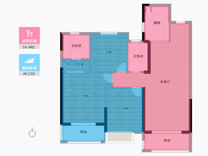 湖北省-武汉市-南益名悦华府-92.00-户型库-动静分区