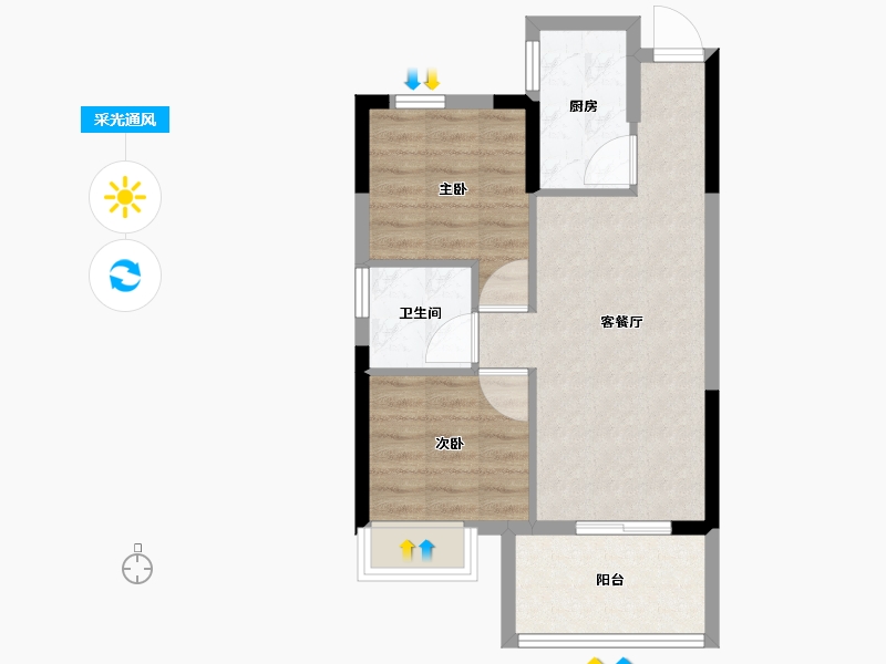 福建省-福州市-滨海金茂智慧科学城-53.00-户型库-采光通风