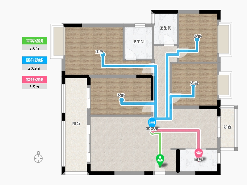 江西省-赣州市-红都·象湖新城-120.00-户型库-动静线