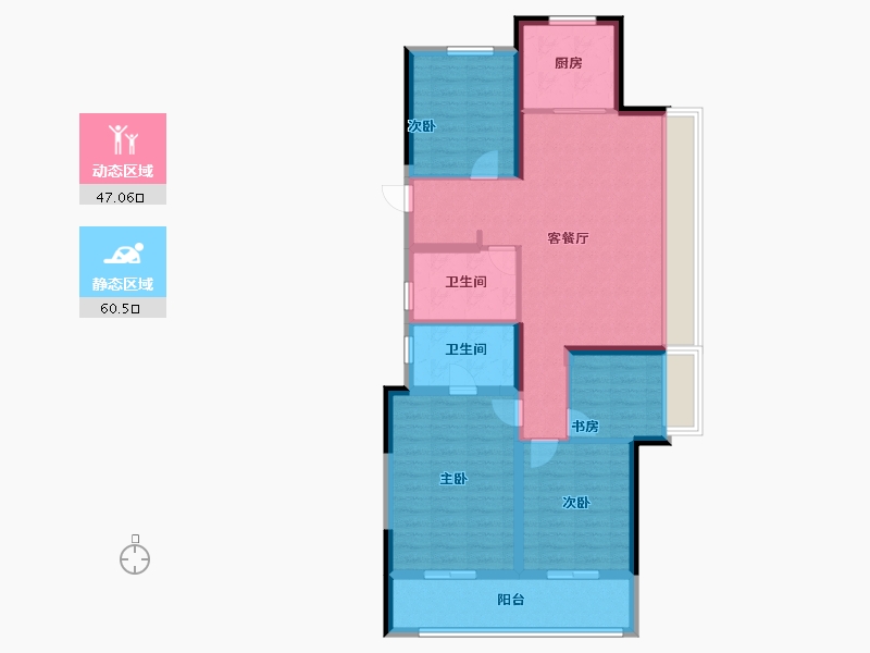 浙江省-绍兴市-黄酒小镇雲树湾-96.00-户型库-动静分区