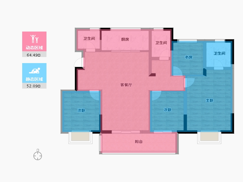 浙江省-宁波市-北辰香麓湾-104.00-户型库-动静分区