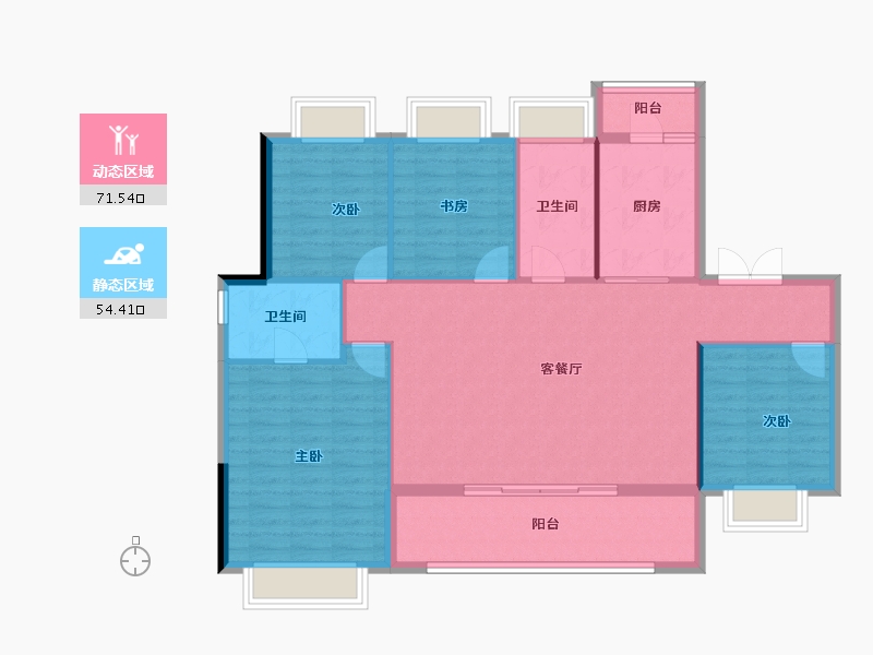 云南省-昆明市-华侨城公园悦府-115.36-户型库-动静分区