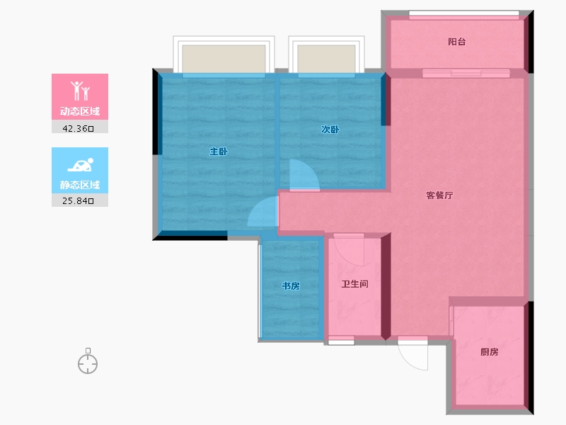 四川省-成都市-四季金悦-75.00-户型库-动静分区