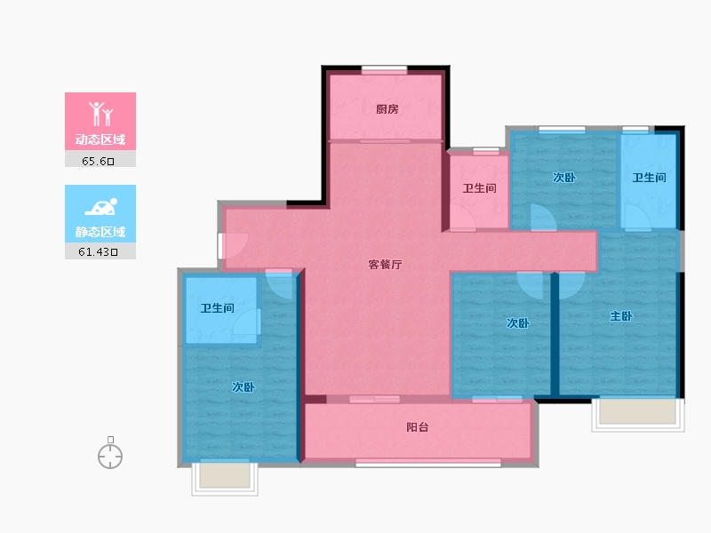 福建省-泉州市-中骏东璟府-114.40-户型库-动静分区