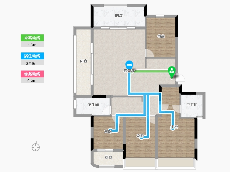 浙江省-绍兴市-黄酒小镇雲树湾-125.56-户型库-动静线