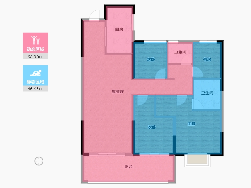 山西省-太原市-华润置地公元九里-104.01-户型库-动静分区