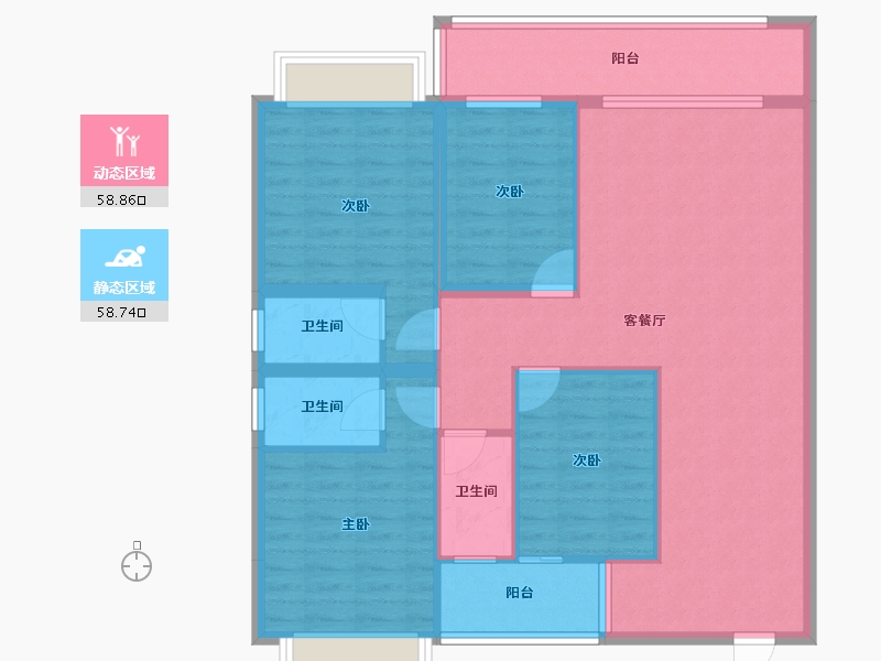 广西壮族自治区-河池市-中山华府-105.11-户型库-动静分区