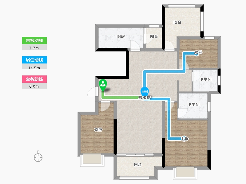 湖南省-长沙市-招商雍山湖-103.47-户型库-动静线