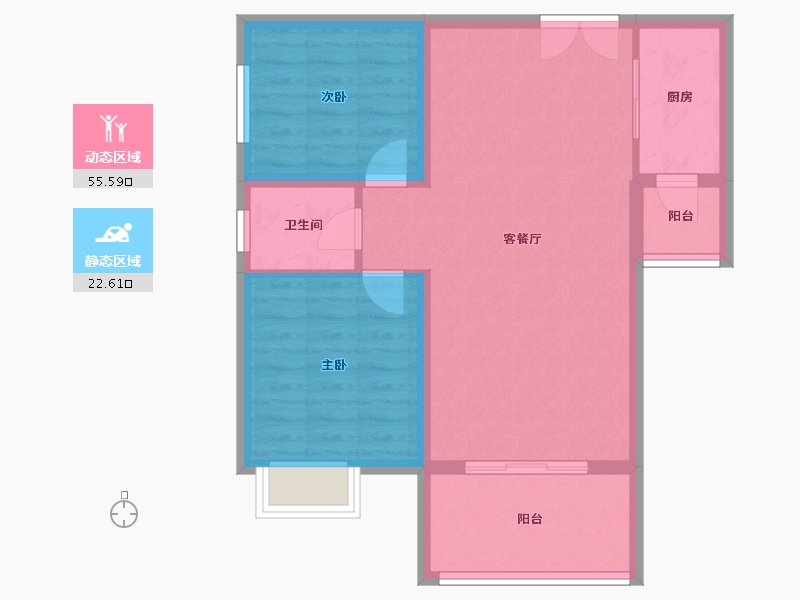 贵州省-贵阳市-祥风贵阳溪府-70.39-户型库-动静分区