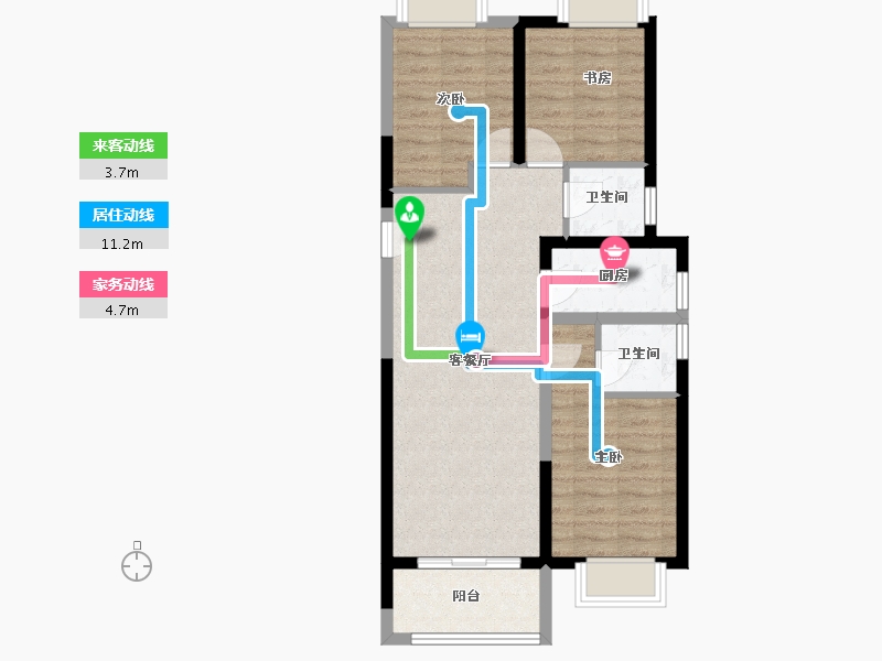 河南省-郑州市-朗悦公园府-68.96-户型库-动静线