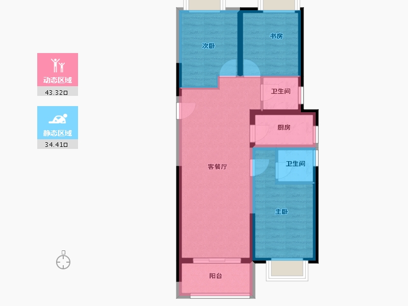 河南省-郑州市-朗悦公园府-68.96-户型库-动静分区