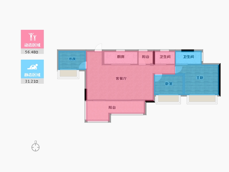 重庆-重庆市-仁和西里-78.45-户型库-动静分区