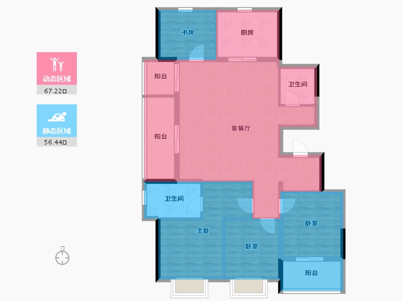 浙江省-温州市-绿城春月江澜-111.19-户型库-动静分区