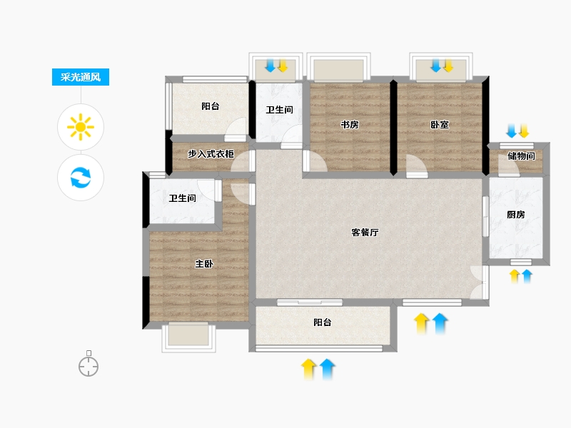 四川省-成都市-人居梧桐屿-102.40-户型库-采光通风