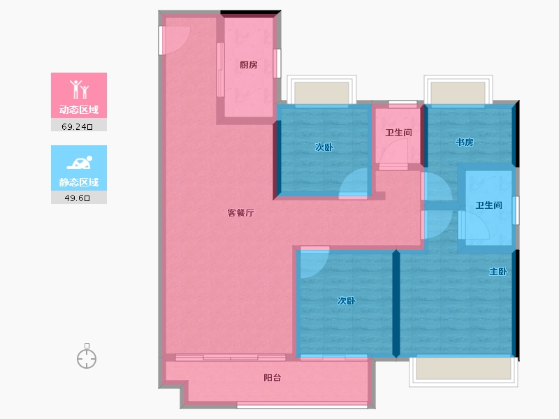 江苏省-南通市-如东碧桂园公园星著-105.61-户型库-动静分区