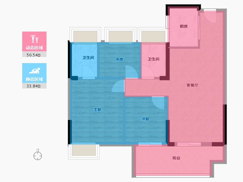 福建省-福州市-长乐融信澜山-76.00-户型库-动静分区