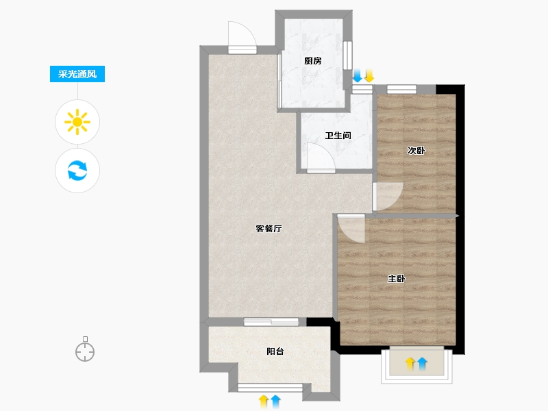 福建省-福州市-榕发观湖郡-58.10-户型库-采光通风