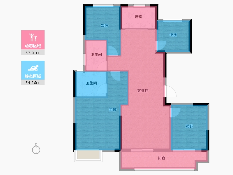 浙江省-绍兴市-新昌碧桂园珺悦-100.78-户型库-动静分区