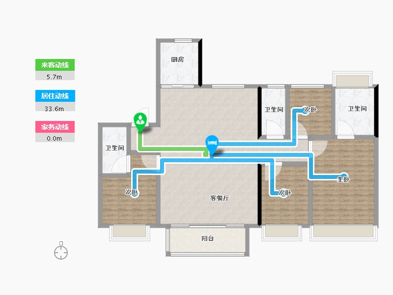 江苏省-南通市-如东碧桂园公园星著-156.00-户型库-动静线