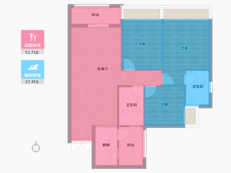 广东省-广州市-祈福名望天下-80.69-户型库-动静分区