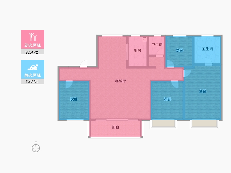 山东省-烟台市-莱州碧桂园安邦城市之光-137.60-户型库-动静分区